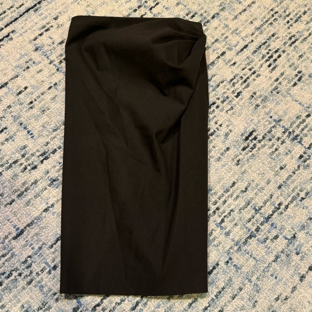 Donna Karan Rich Brown Asymmetrical Midi Pencil Skirt
